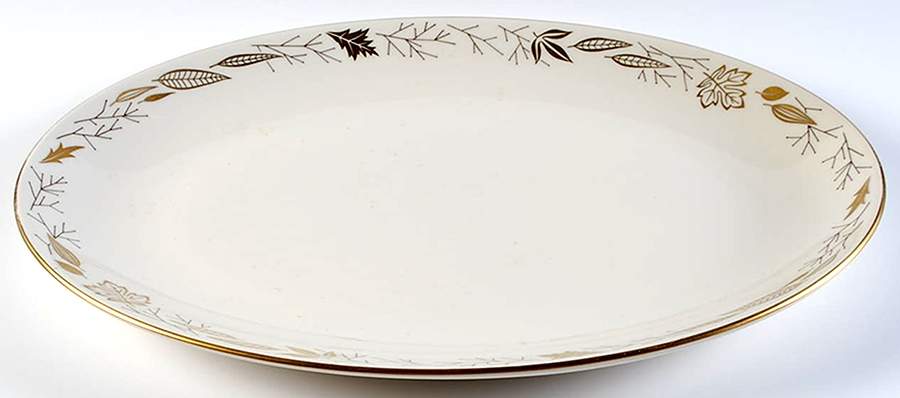 Gold Leaves 16" Oval Serving Platter by Franciscan-1