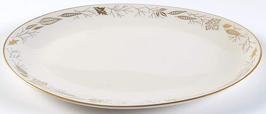 Gold Leaves 12" Oval Serving Platter by Franciscan-1