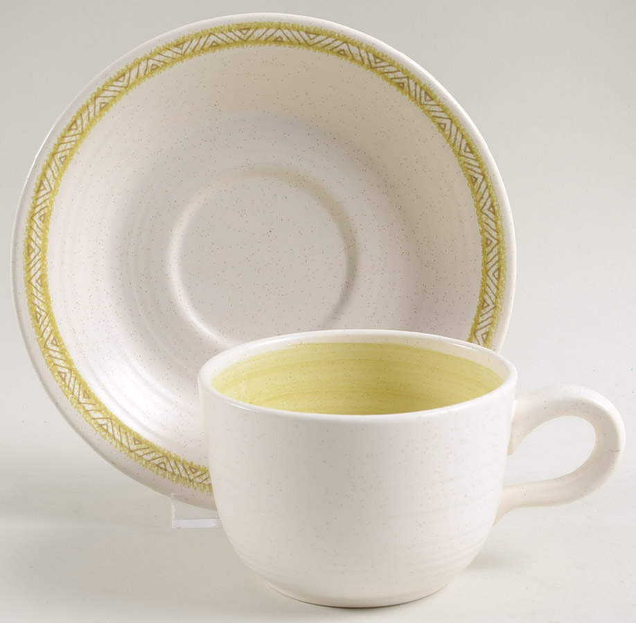 Hacienda Green Flat Cup & Saucer Set by Franciscan-1