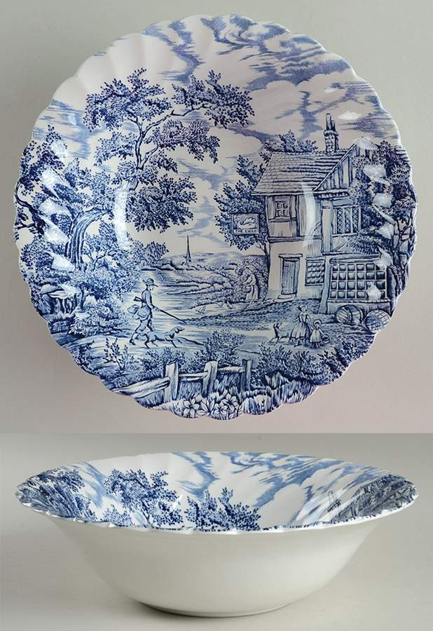 Hunter Blue 9" Round Vegetable Bowl by Franciscan-1