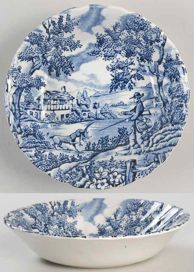 Hunter Blue Fruit/Dessert (Sauce) Bowl by Franciscan-1