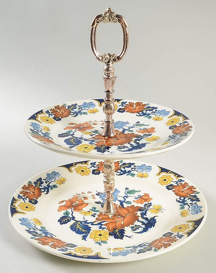 Kismet 2 Tiered Serving Tray (Dinner & Salad Plate) by Franciscan-1