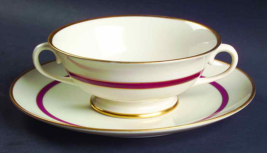 Laguna Footed Cream Soup Bowl & Saucer Set by Franciscan-1