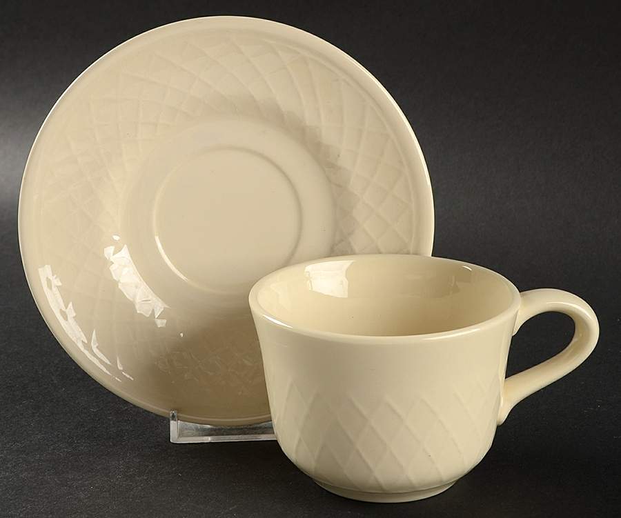 Lattice Flat Cup & Saucer Set by Franciscan-1