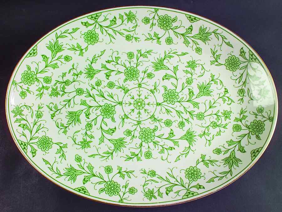 Lorraine Green 16" Oval Serving Platter by Franciscan-1