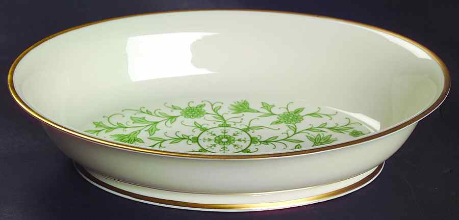 Lorraine Green 9" Oval Vegetable Bowl by Franciscan-1