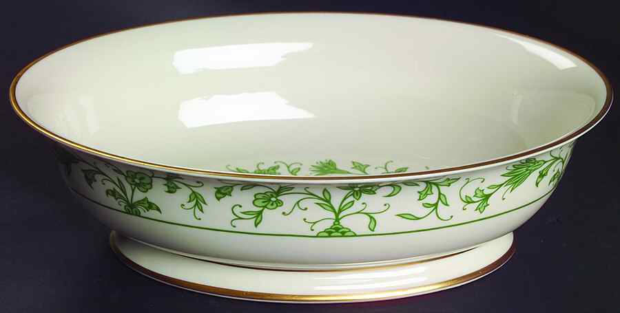 Lorraine Green 9" Oval Vegetable Bowl by Franciscan-1