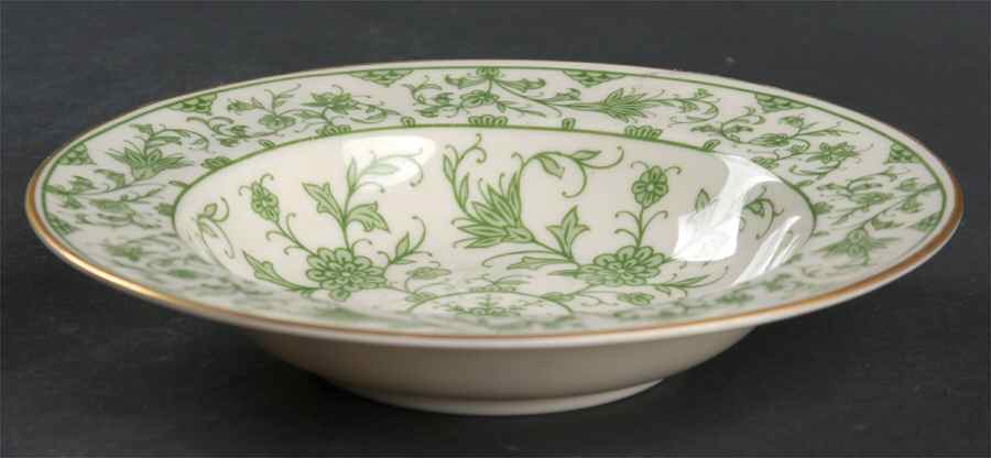 Lorraine Green Rim Fruit/Dessert (Sauce) Bowl by Franciscan-1