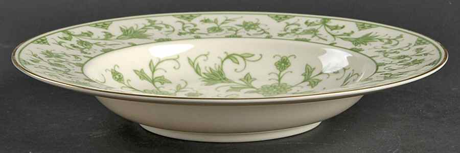 Lorraine Green Rim Soup Bowl by Franciscan-1