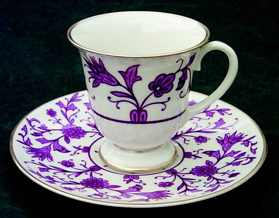 Lorraine Maroon Footed Demitasse Cup & Saucer Set by Franciscan-1
