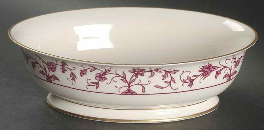 Lorraine Maroon 9" Oval Vegetable Bowl by Franciscan-1