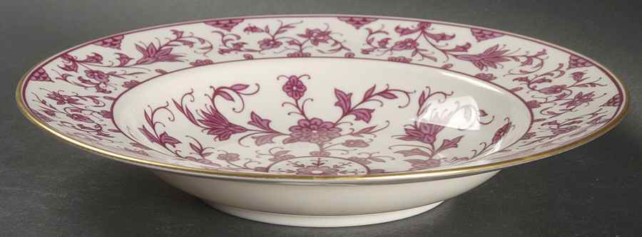 Lorraine Maroon Rim Soup Bowl by Franciscan-1