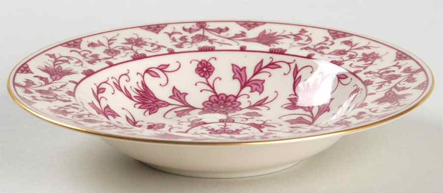 Lorraine Maroon Rim Fruit/Dessert (Sauce) Bowl by Franciscan-1