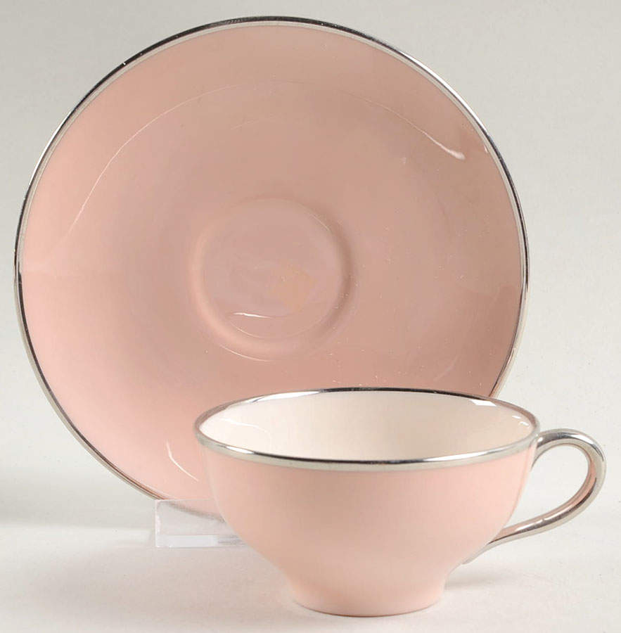 Magnolia (Platinum Trim) Flat Demitasse Cup & Saucer Set by Franciscan-1