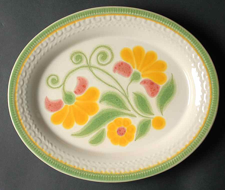 Maypole 12" Oval Serving Platter by Franciscan-1