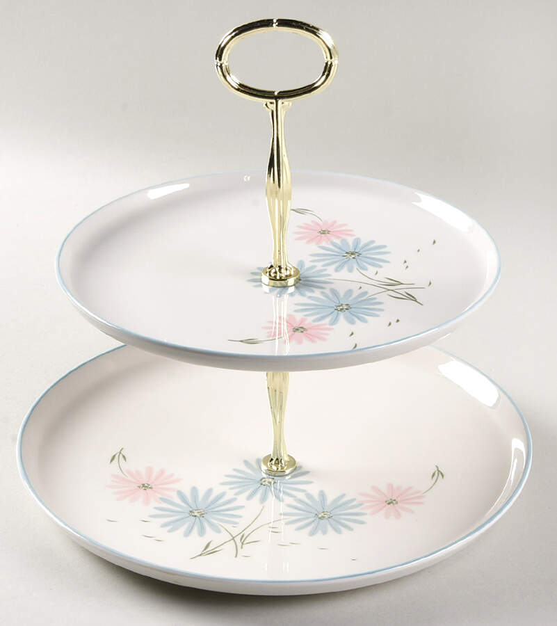 Maytime 6 5/8"-10"  2 Tiered Serving Tray (Dp, Sp) HC by Franciscan-1