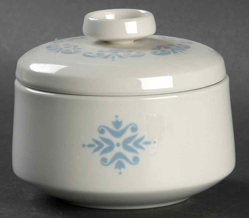 Medallion Blue Sugar Bowl & Lid by Franciscan-1