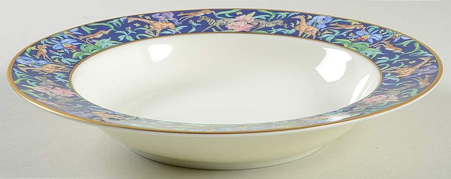 Menagerie Blue Large Rim Soup Bowl by Franciscan-1