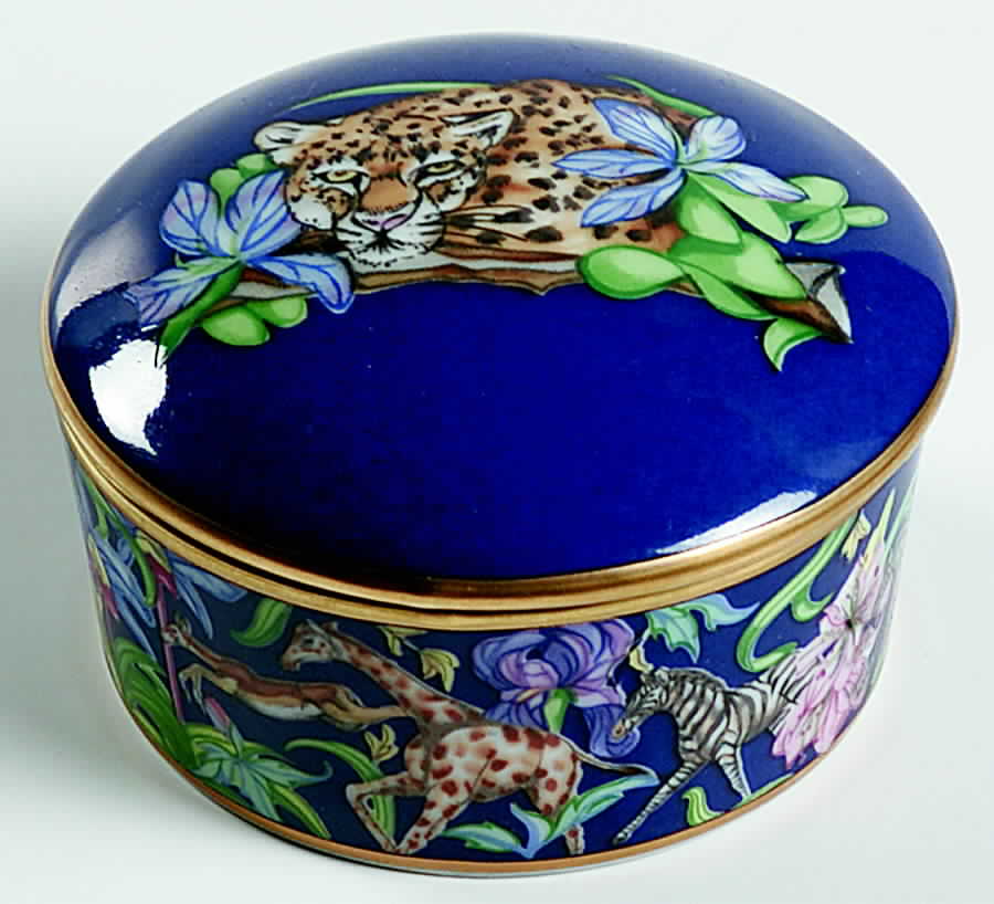 Menagerie Blue Pill Box by Franciscan-1