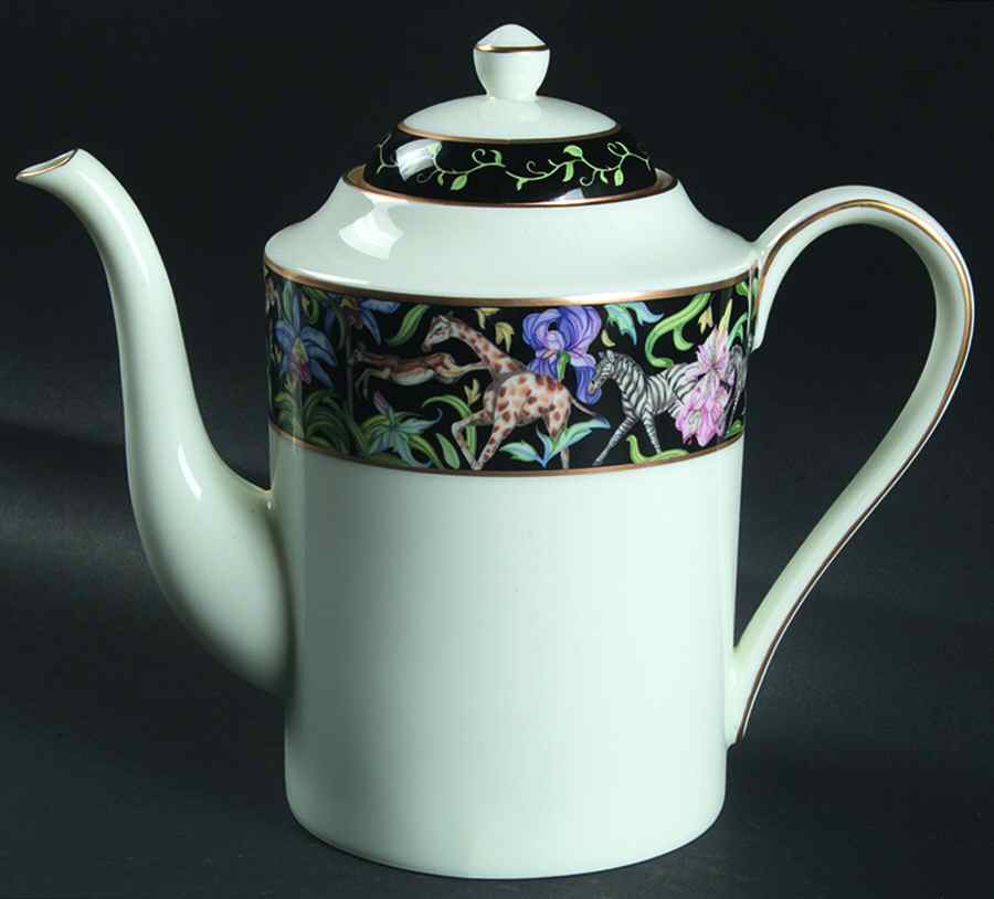 Menagerie Black Coffee Pot & Lid by Franciscan-1