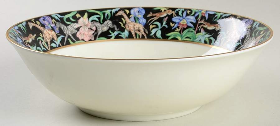 Menagerie Black 9" Round Vegetable Bowl by Franciscan-1