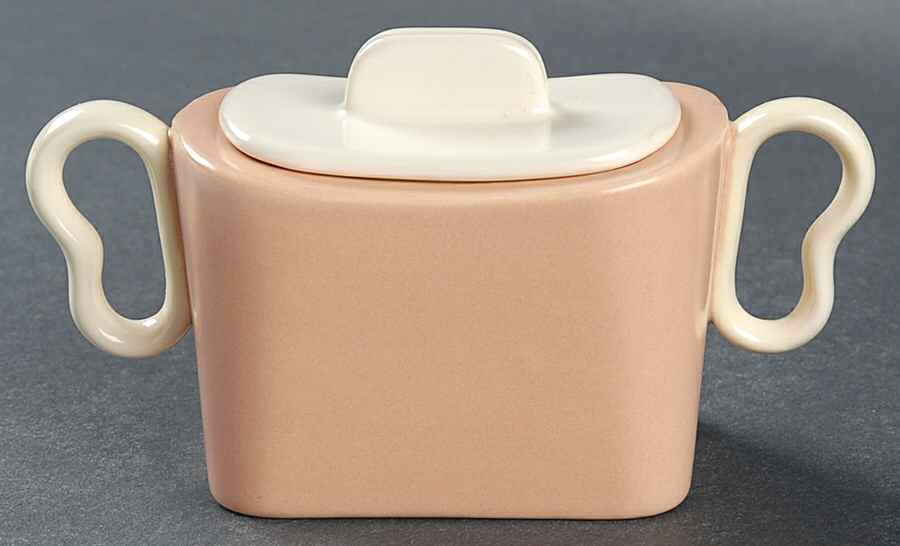 Metropolitan Coral Sugar Bowl & Lid by Franciscan-1