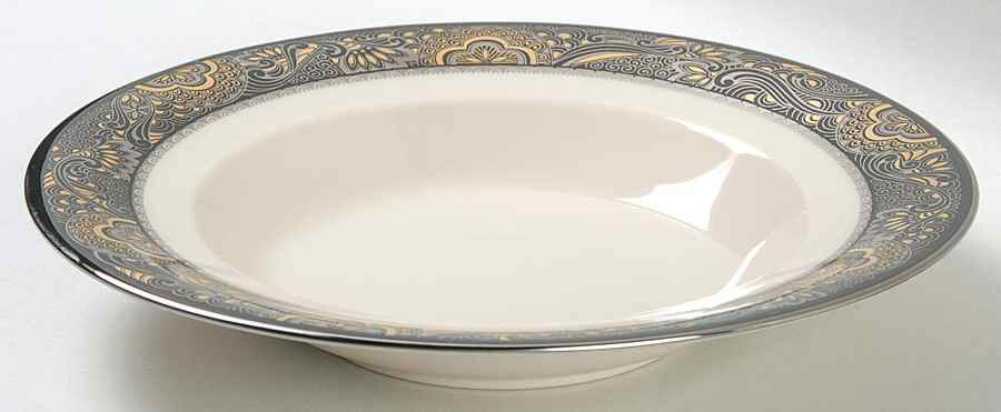Nouvelle Ebony Rim Soup Bowl by Franciscan-1
