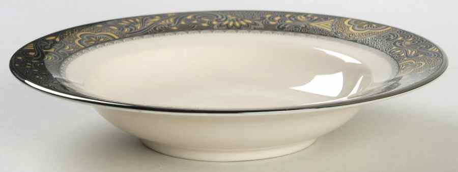 Nouvelle Ebony Rim Fruit/Dessert (Sauce) Bowl by Franciscan-1