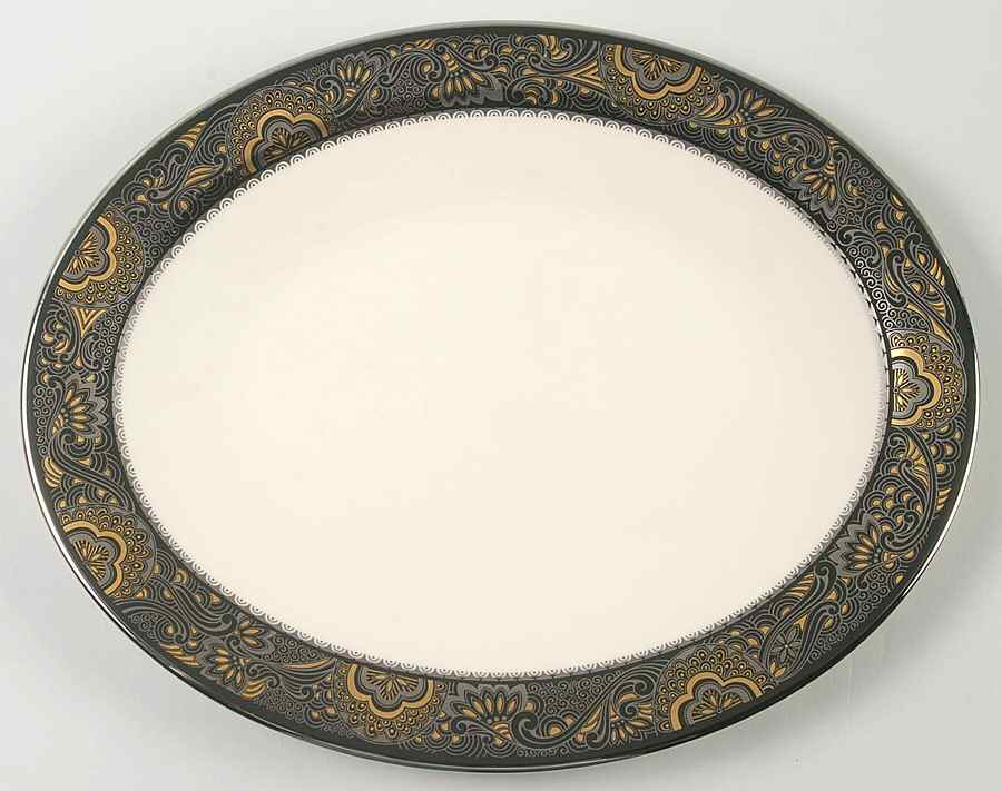 Nouvelle Ebony 13" Oval Serving Platter by Franciscan-1