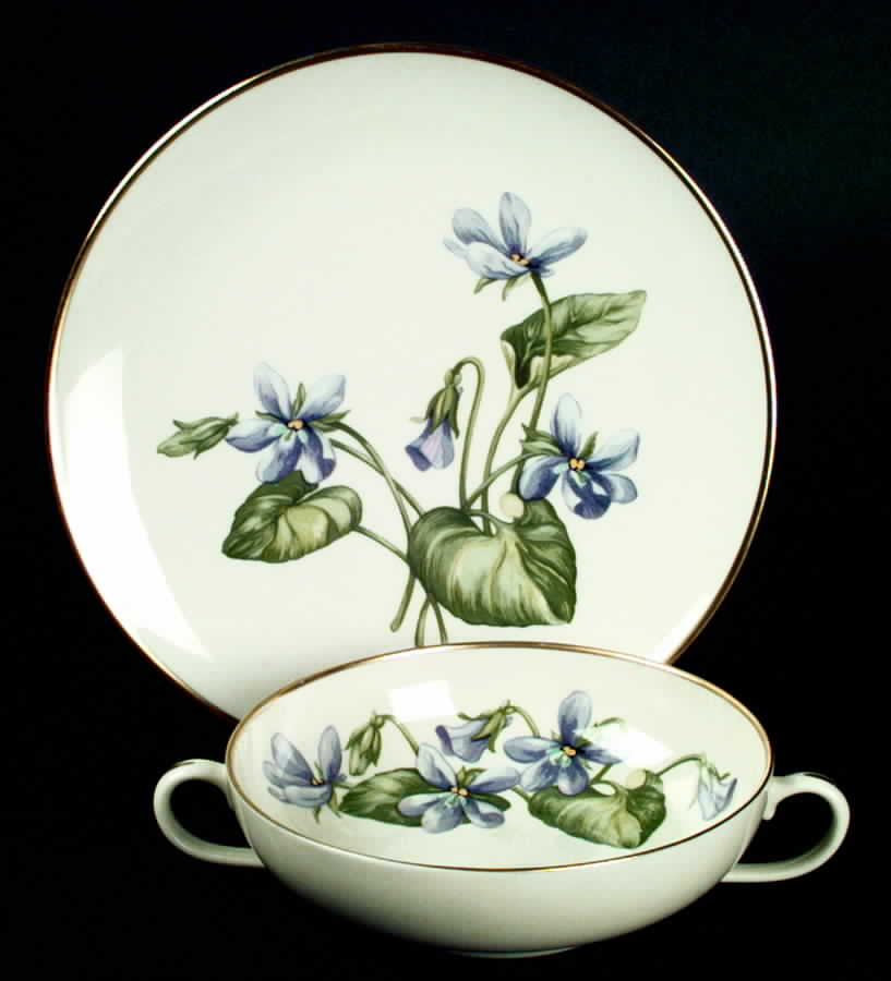 Olympic Flat Cream Soup Bowl & Dessert Plate/Saucer Set by Franciscan-1