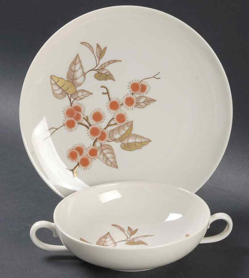 Palo Alto Flat Cream Soup Bowl & Dessert Plate/Saucer Set by Franciscan-1
