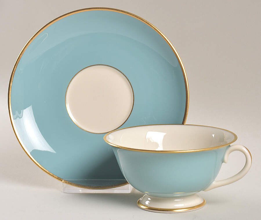 Palomar Robins Egg Blue Footed Cup & Saucer Set by Franciscan-1