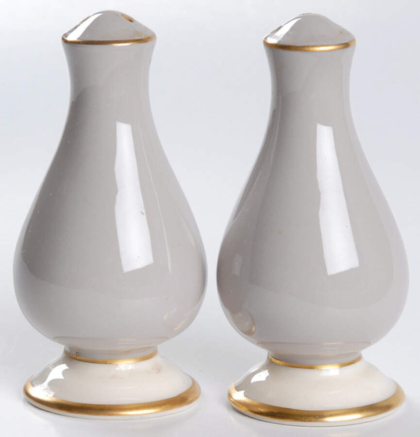 Palomar Grey (Gold Trim) Salt & Pepper Set by Franciscan-1