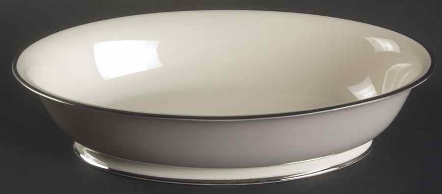 Palomar Grey (Platinum Trim) 9" Oval Vegetable Bowl by Franciscan-1