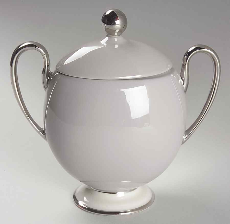 Palomar Grey (Platinum Trim) Sugar Bowl & Lid by Franciscan-1