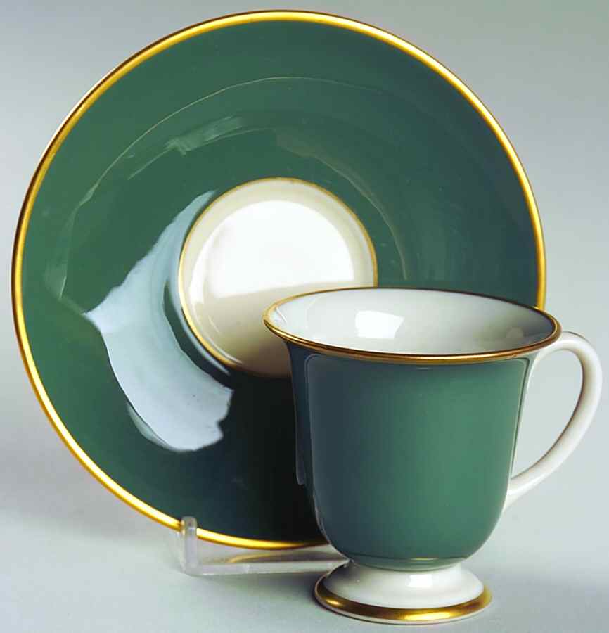 Palomar Jade (Dark Green) Footed Demitasse Cup & Saucer Set by Franciscan-1