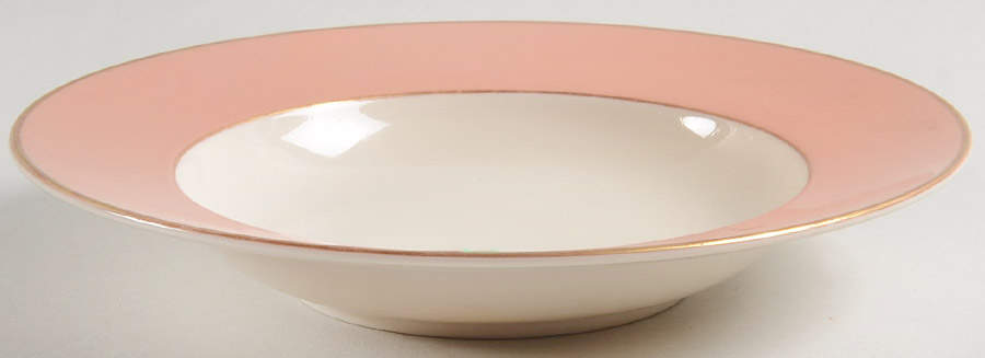 Palomar Cameo Pink (Gold Trim) Rim Soup Bowl by Franciscan-1