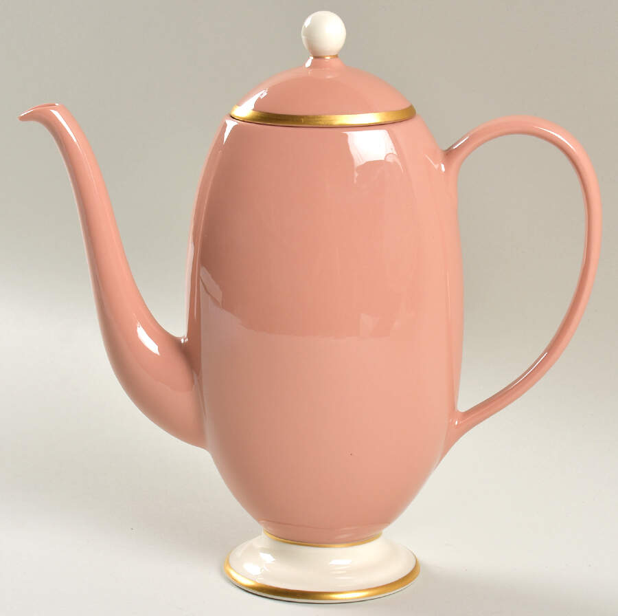 Palomar Cameo Pink (Gold Trim) Coffee Pot & Lid by Franciscan-1