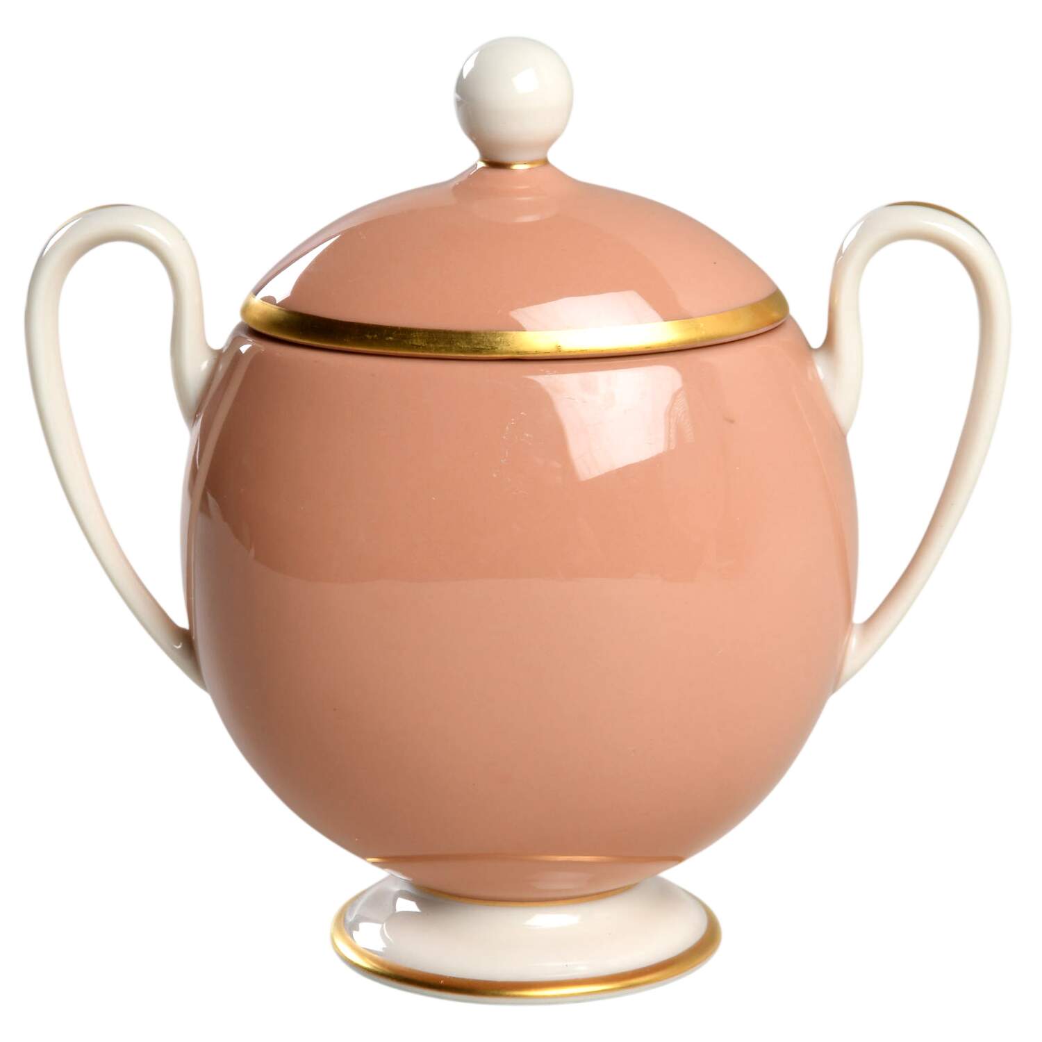 Palomar Cameo Pink (Gold Trim) Sugar Bowl & Lid by Franciscan-1