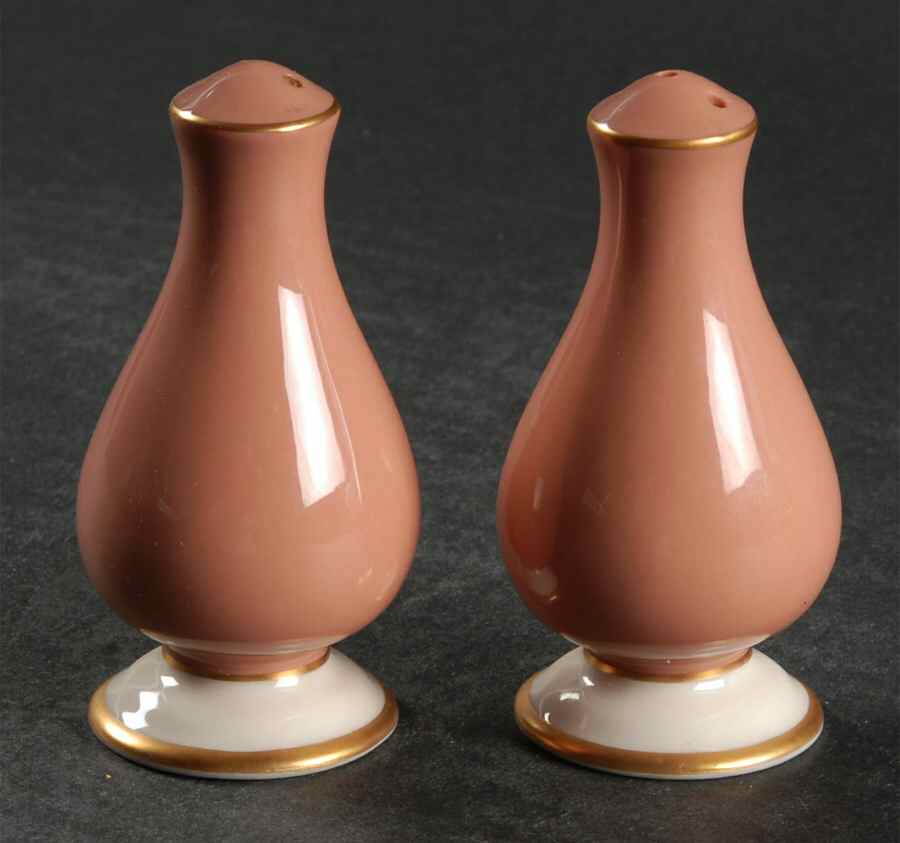 Palomar Cameo Pink (Gold Trim) Salt & Pepper Set by Franciscan-1