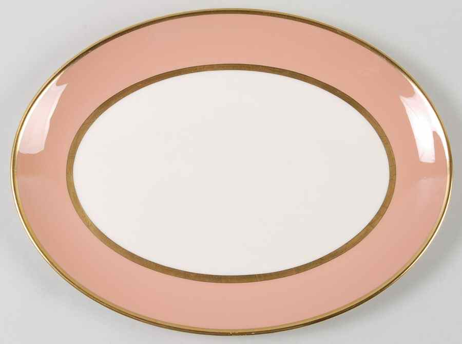 Palomar Cameo Pink (Gold Trim) 12" Oval Serving Platter by Franciscan-1