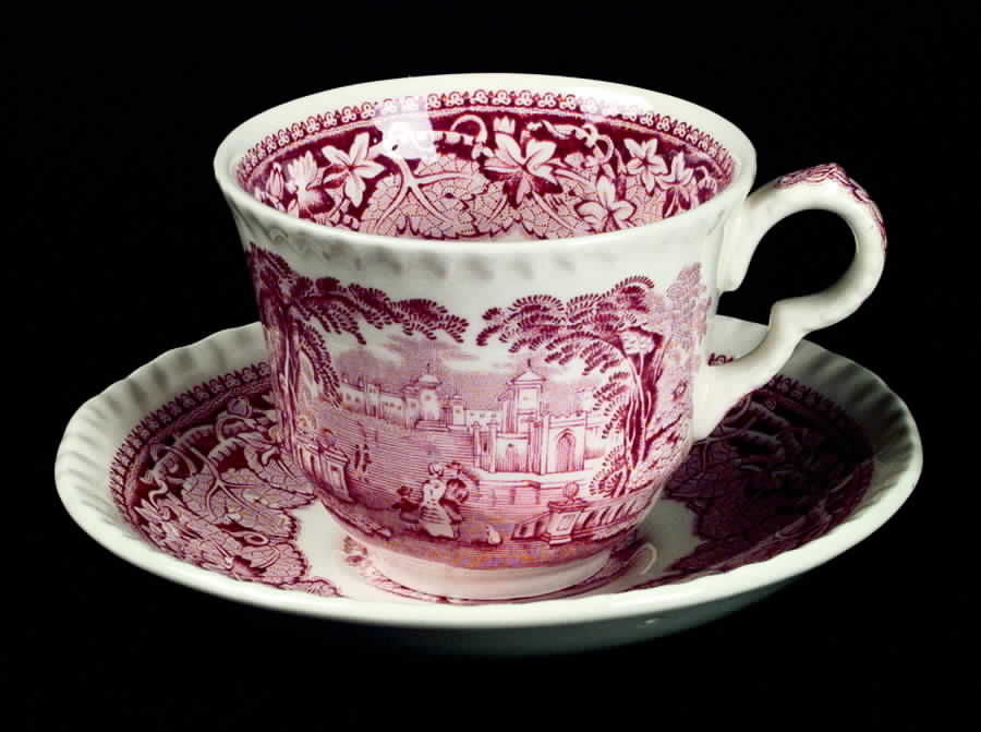 Pink Vista Flat Cup & Saucer Set by Franciscan-1
