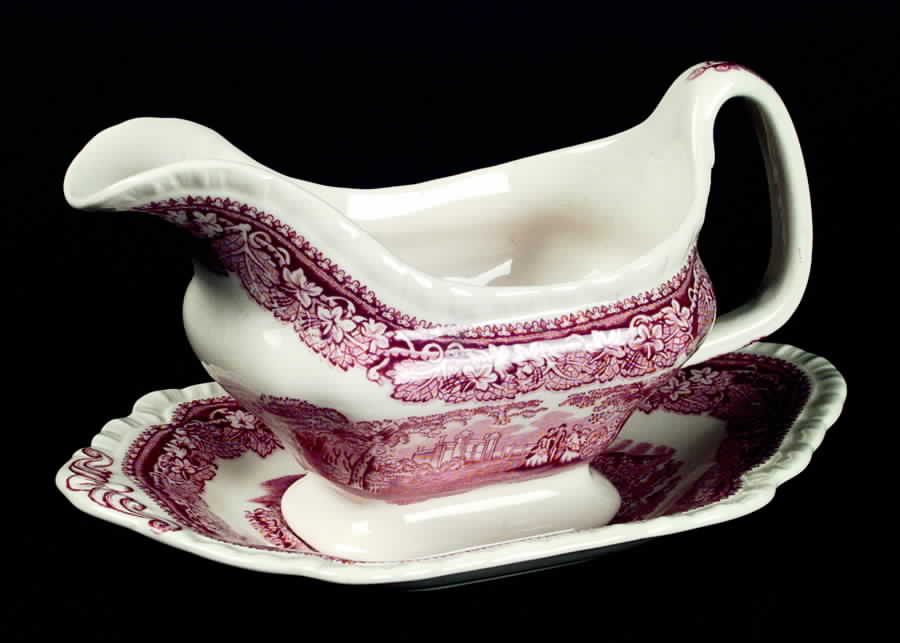 Pink Vista Gravy Boat & Underplate by Franciscan-1