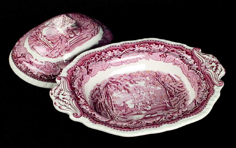 Pink Vista Oval Covered Vegetable by Franciscan-1