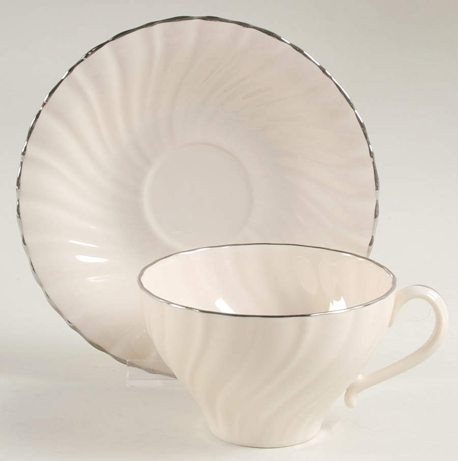 Platina Flat Cup & Saucer Set by Franciscan-1