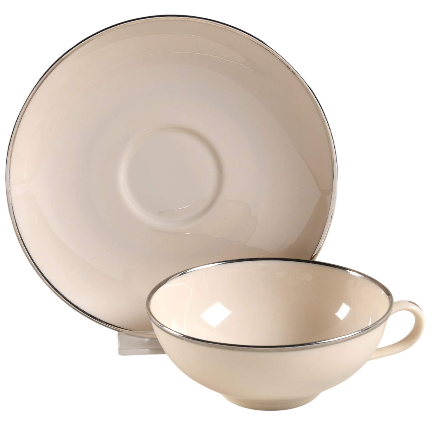 Platinum Band Flat Cup & Saucer Set by Franciscan-1