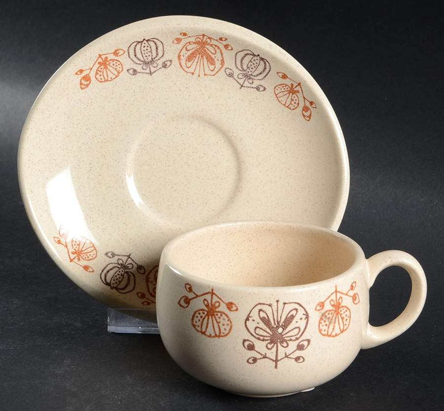 Pomegranate Flat Cup & Saucer Set by Franciscan-1