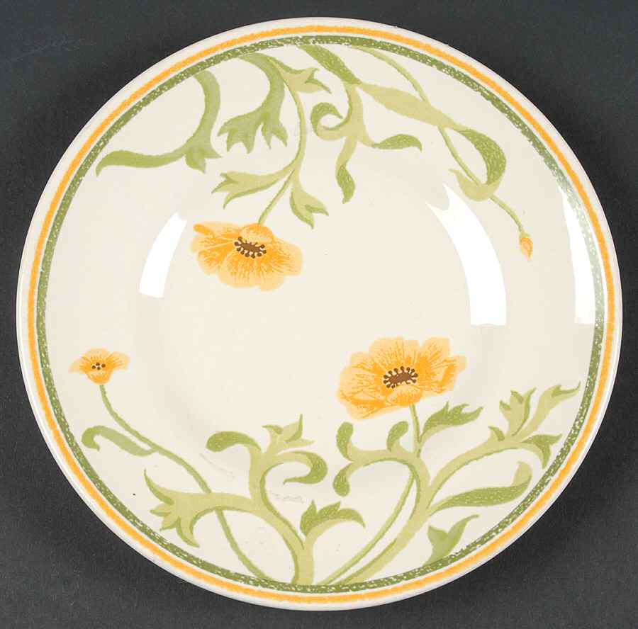 Poppy (Yellow Flowers) Bread & Butter Plate by Franciscan-1