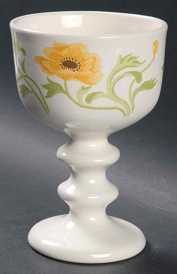 Poppy (Yellow Flowers) China Goblet by Franciscan-1