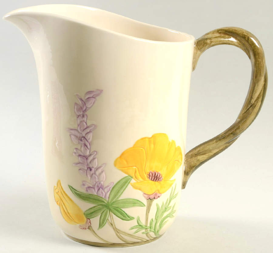 Poppy (Yellow & Purple Flowers) 72 Oz Pitcher by Franciscan-1